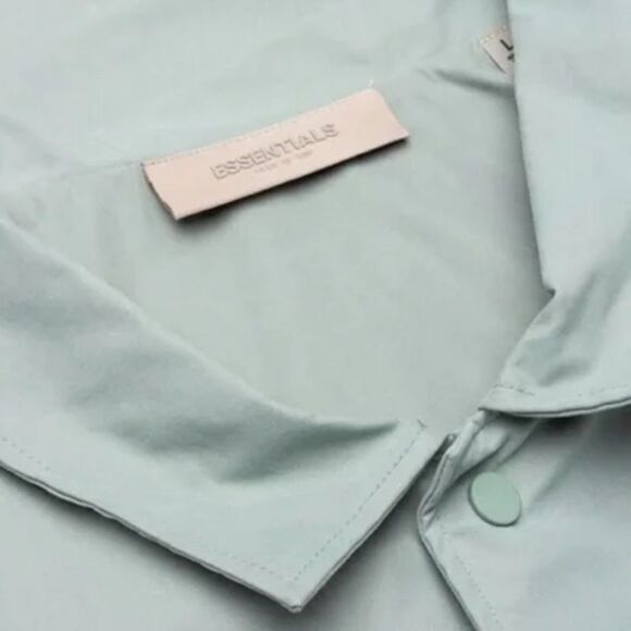 NWT New Fear of God Essentials Long Twill Coat Sycamore Grayish Green Medium - Picture 7 of 16